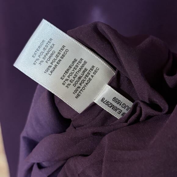 Eliza J Shift Dress Plum Rhinestone Floral Women’s Size 14 Knee Length Lined - Picture 12 of 13